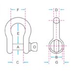 Manilha curva pesada com pino roscado - Imagem 2