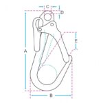 Mosquetão gancho x olhal com trava dupla - NBR 15837 - Imagem 2