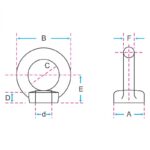 Porca olhal - rosca polegada - DIN 582 - Imagem 2